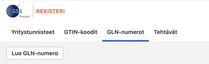 GS1 Rekisteri luo GLN