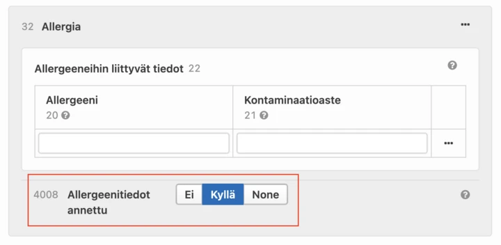 Allergeenit kuvakaappaus